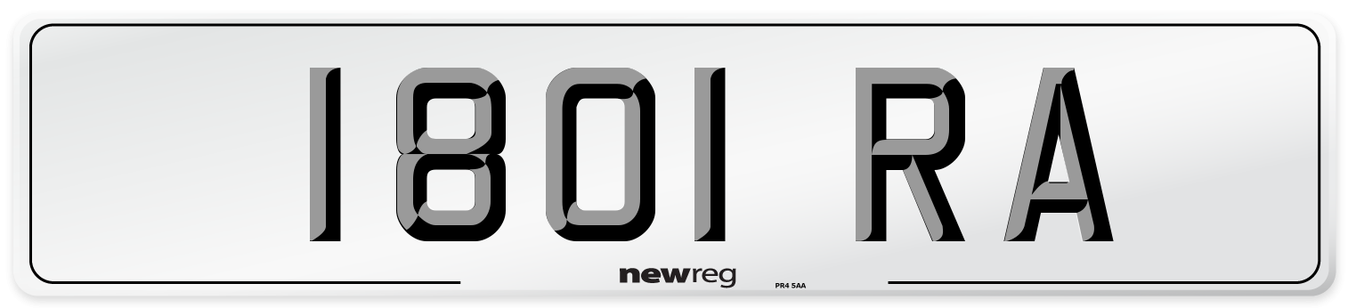 1801 RA Number Plate from New Reg